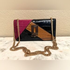 Karl Lagerfeld Kosette colorblock crossbody, croc embossed